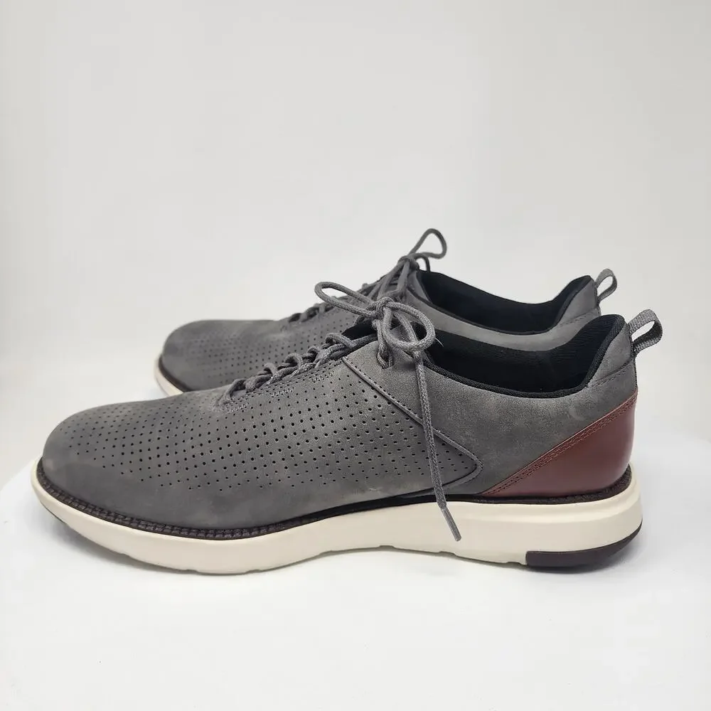 Cole Haan Grand Atlantic Textured Sneaker Men 11.5M Grey Suede Leather C37747